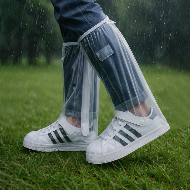 하이탑 무릎보호 실리콘 신발방수커버 장마철신발 접이식 레인슈즈
