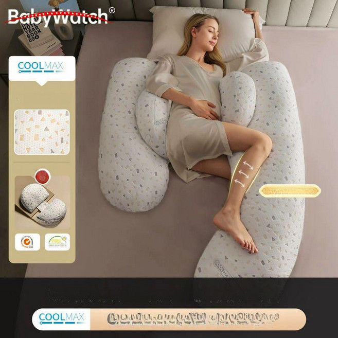 NOVA 에프시트 임산부베개 순면 임산부 임신축하선물, 쿨맥스 통기성 습기제거 빠른건조 포르그레이
