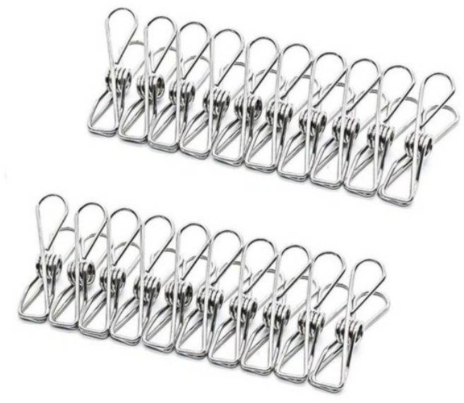 홈에이드 중형 빨래집게 스텐 강력고정, 스테인레스 중형, 20개