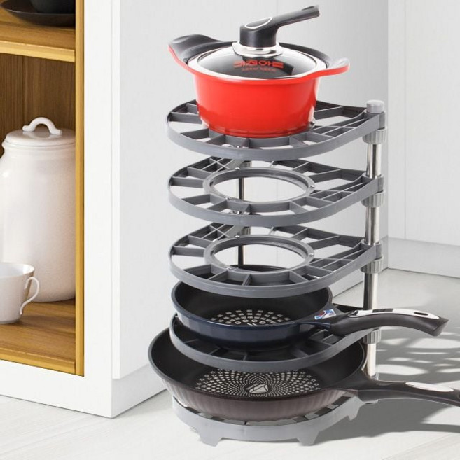 도마걸이 냄비거치대 정리선반 싱크대수납 H-후라이팬정리대5단 689000AA (1EA), 본상품