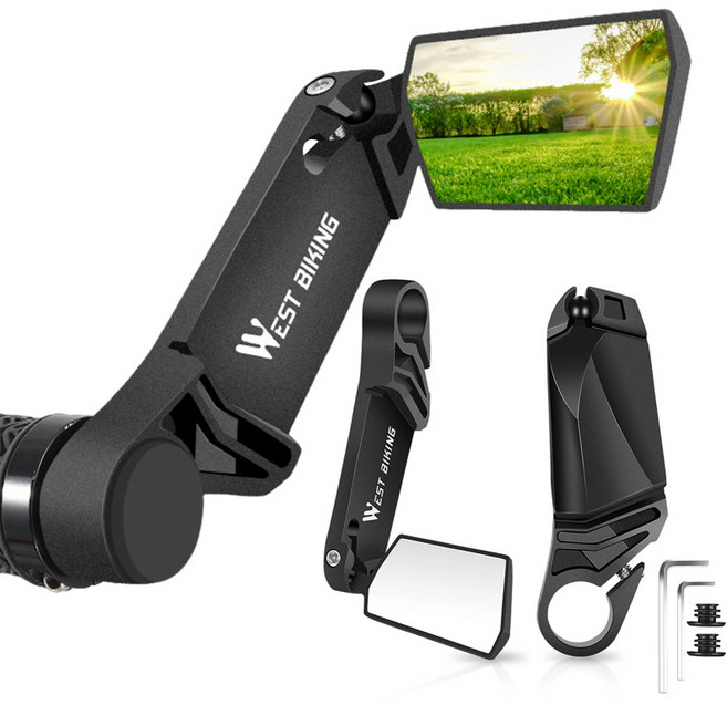 시그니처베이지 웨스트바이킹 로드 자전거 거울 후사경 사이드 백 미러 MTB YPZ037, 1개