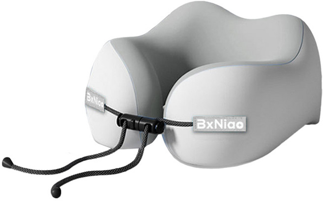 BxNiao 便攜U型護頸枕, 灰色(送專用收納盒), 1件