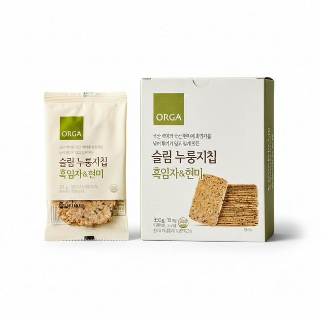 (ORGA) 슬림누룽지칩 흑임자현미 (33gx10개입), 33g, 10개