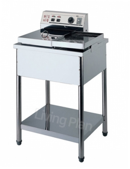리빙플랜 전기튀김기 DS-200S 2구형/스텐재질 업소용튀김기
