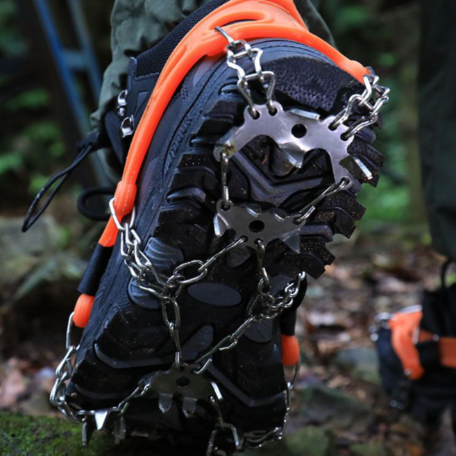 체인아이젠 15P 등산 갯바위 낚시 경량 신발 빙판길 미끄럼방지 아이젠 설피