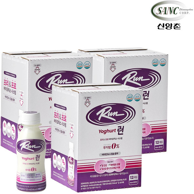 신앙촌 120ml 36병 플레인 마시는 요구르트 런 당 칼로리 다운 프로바이오틱스 유산균음료 본사직영, 3