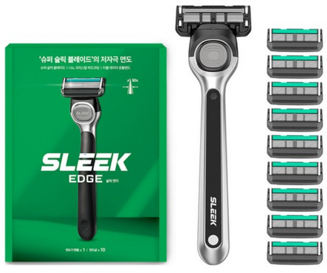 도루코 슬릭 엣지 면도기 면도기핸들 (1P) + 면도날 (10P), 면도기 + 면도날, 5세트
