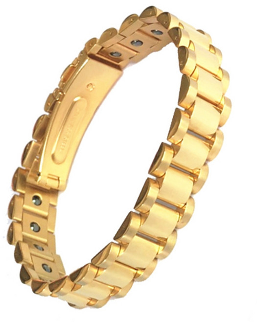 게르마늄 건강 팔찌 순도 99.999% 남자 여자 커플 부모님 생신 선물, 골드(남), 1개