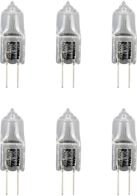 [묶음] 실바니아 핀할로겐 핀램프 JC 12V 10W G4 64415 주방후드전구, 6개