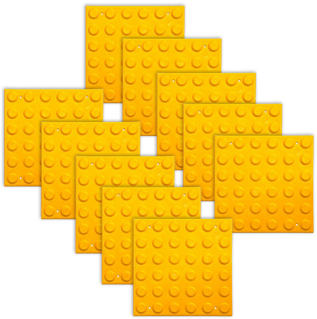 하나 공구 [국내생산] 감삽형 피스 고정형 점자블럭 시각장애인분들을 위한 안전 보도 1세트 10개, 갑상형 점자블럭 점형(1세트-10개)