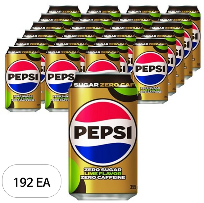 펩시 제로 슈거 라임향 제로 카페인, 355ml, 192개
