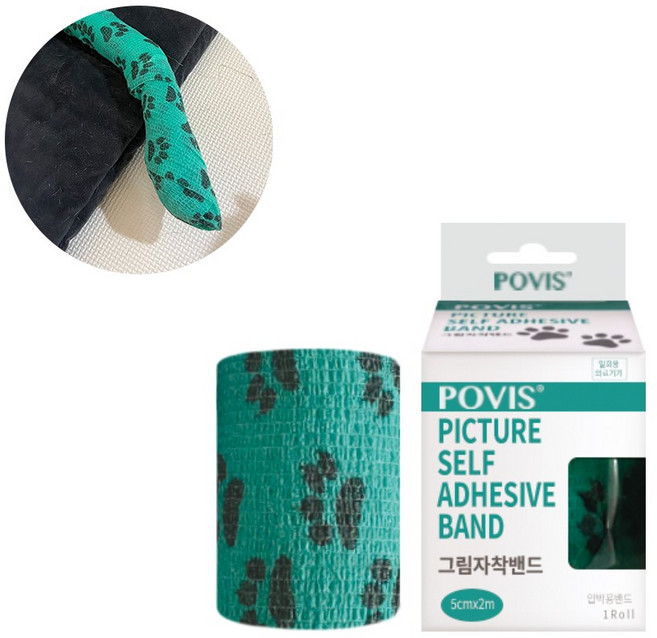수성 포비스 그림자착밴드 7.5cm 1롤 일회용 강아지 붕대 신발 양말, 1개, 단품