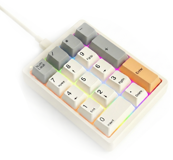 매직 포스 MF17 숫자 키패드 넘버 기계식 키보드 보조 텐키 커스텀 매크로, 갈축, RGB