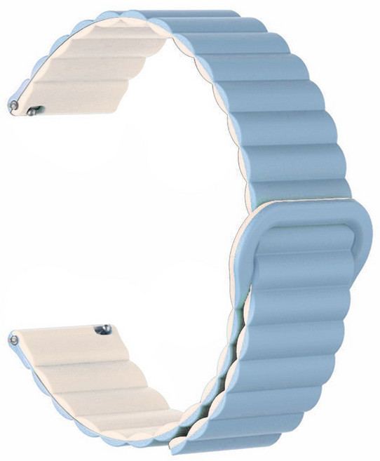 Garmin Vivoactive 6 5 4 3 music 雙色磁吸矽膠錶帶, 1個, 薄霧藍&星光色,22mm