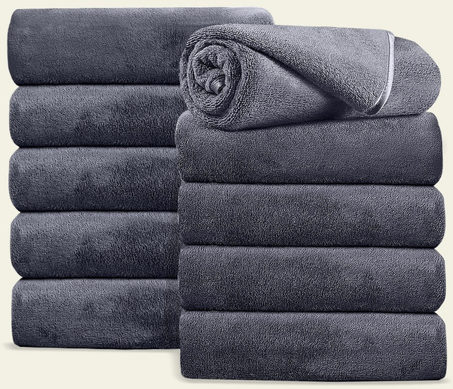 PPEAT 영국 황실호텔 수건 60수 코마사 타월 집들이 선물 세면 타월 집들이 여행용 세면도구 수건 10장 고급 타올, 10개, 다크그레이