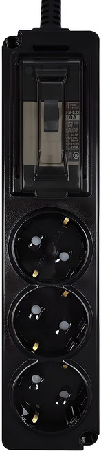 에코파워탭 국내 제조 고용량 배선차단용 멀티탭 3구, 3m, 블랙, 1개