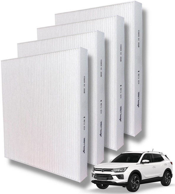 에어루브 E11 PM0.3 초미세먼지 제거율 99.9% 코란도 에어컨 필터, 4개, 뷰티풀 코란도-H138
