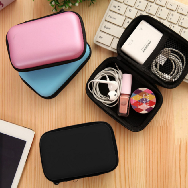 솔레르 깔끔수납 줄이어폰케이스, 1개, 블랙