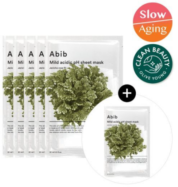아비브 약산성 pH 시트 마스크 부활초 핏, 1개, 6개입