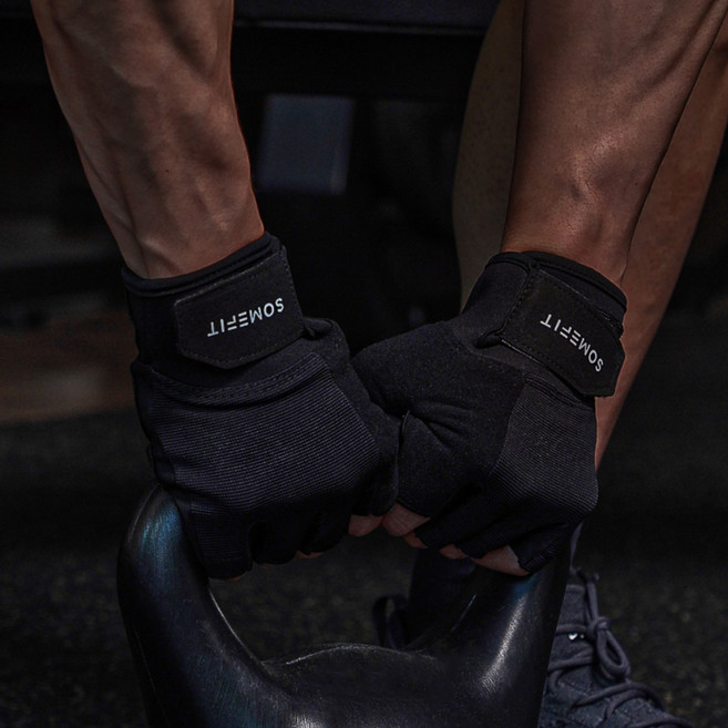 썸피트 굳은살 방지 손바닥 보호 헬스장갑, 1세트, 블랙