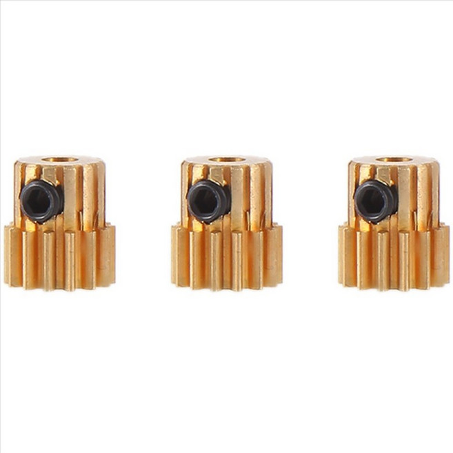 3pcs 3.175mm 샤프트 황동 피니언 모터 기어 32dp 48dp 64dp M0.6 1/10 1/8 RC 자동차 3650 3660 14T, 0.6 14T, 그림처럼