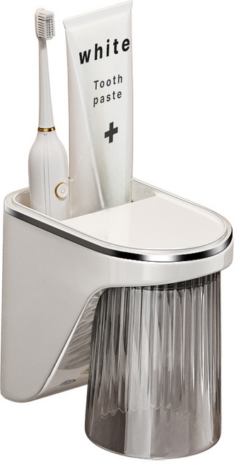 온트리 물빠짐 칫솔꽂이 + 양치컵 세트, 그레이, 1세트