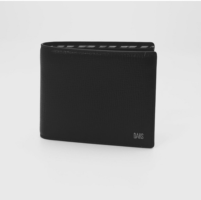 [백화점정품] [선물추천] 금속 로고장식 블랙 소가죽 반지갑