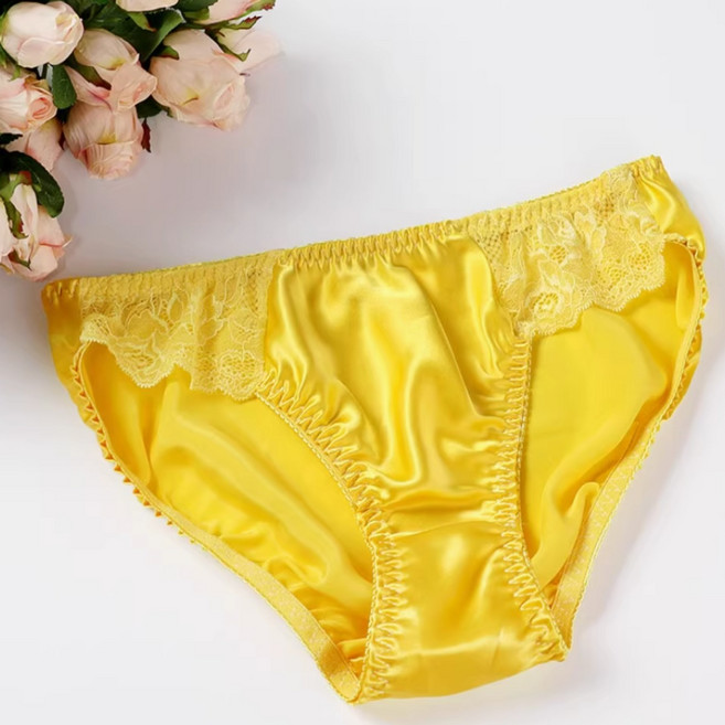 Belseva 여성 100% 실크 속옷 레이스 팬티