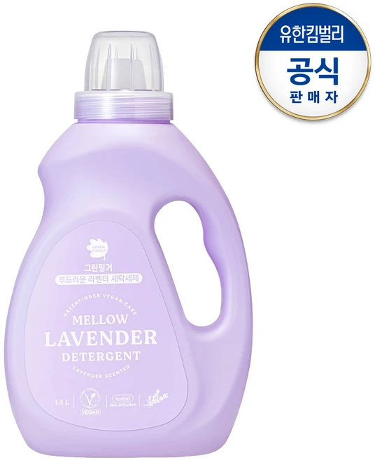 그린핑거 부드러운 라벤더 세탁세제, 1.4L, 1개 - 쿠팡