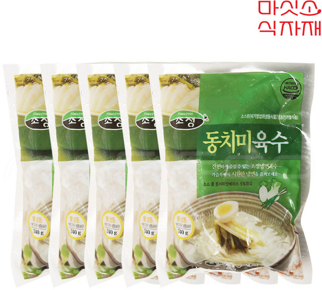 초정식품 동치미 냉면육수, 340g, 5개