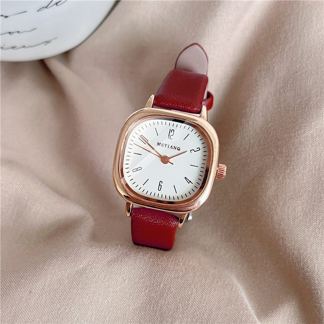 헤이린 여성 가죽 손목 시계 스퀘어 패션 심플 고급 캐주얼