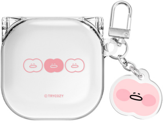 말랑말랑 드로잉 패턴 버즈라이브/버즈프로/버즈2/버즈2프로/FE(공용) 클리어 케이스 키링 세트, 말랑말랑 드로잉 패턴_나른이, 버즈라이브(공용)