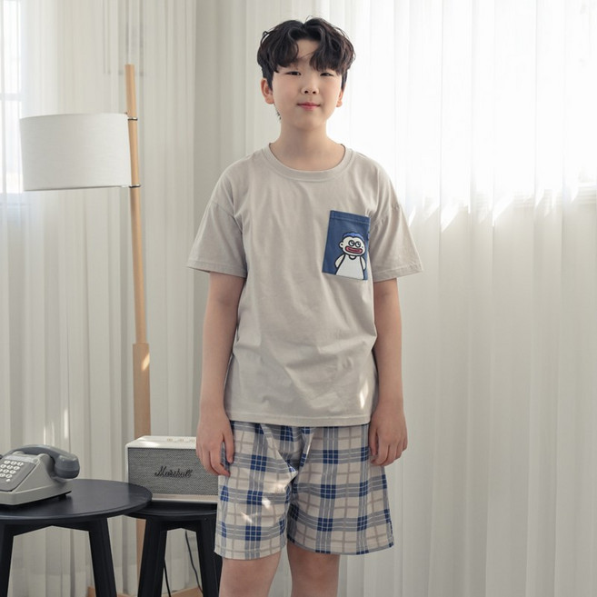 코코드림 씩씩이 남자 청소년 학생 반팔 반바지 홈웨어 세트 #90805