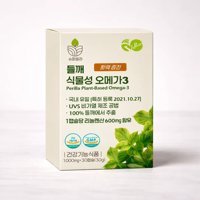 슈퍼릴라 들깨 식물성 오메가3 활력증진 비린내 없는 오메가3 (1000mg x 30캡슐) 최신제조제품, 1개, 30정 - 쿠팡