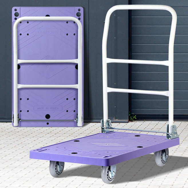퍼플사각대차국산인라인중 휴대용캐리어 접이식카트대형 손수레, 1개, 퍼플사각대차국산인라인대