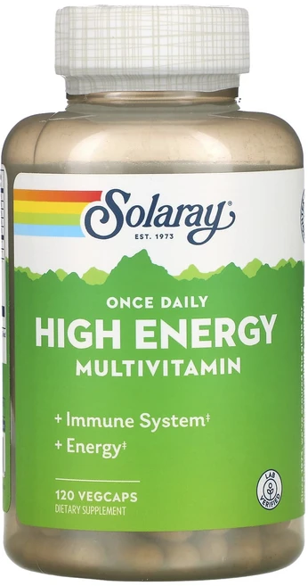 Solaray 하루 한 번 높은 에너지 종합비타민 베지 캡슐 120정, Solaray하루한번높은에너지종합비타민베지캡슐120정, 1개 - 쿠팡