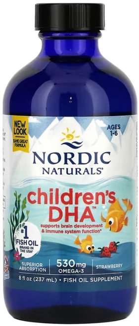 [기타]노르딕 내추럴스 어린이 DHA 530mg DHA 255 / EPA 170 딸기 237ml, 1개 - 쿠팡