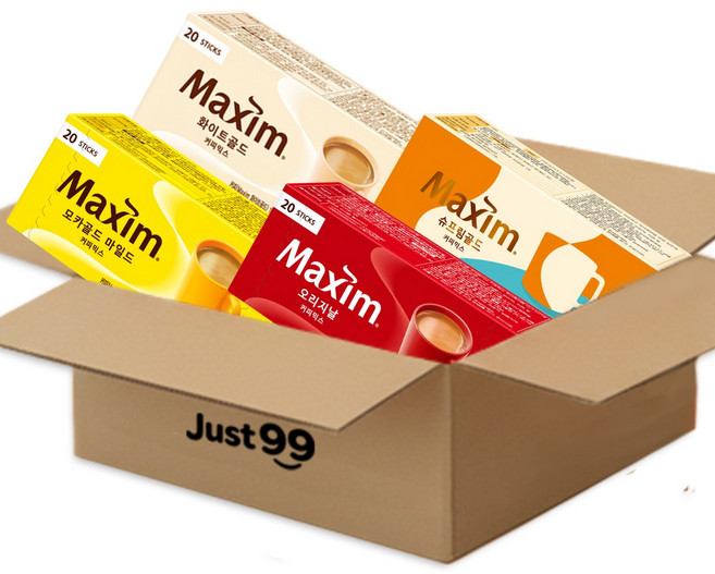 맥심 커피믹스 20개입 4종세트(모카골드+화이트골드+오리지날+슈프림골드)