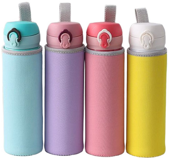 바시니아 보틀 물병 텀블러 파우치 4개세트 550ml 보온 보냉, 1개, 03_스카이 연보라 연핑크 옐로우