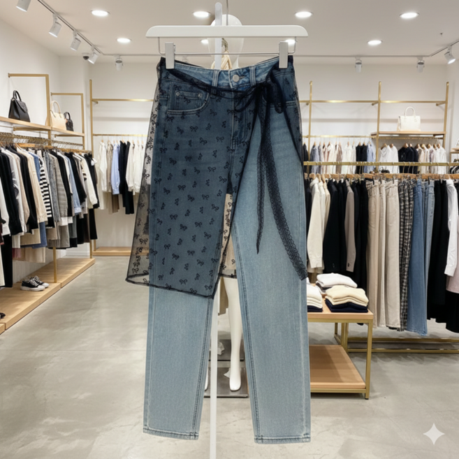 Y.S레이스 랩스커트 여성 롱 스커트 시스루 여름 바캉스 커버업