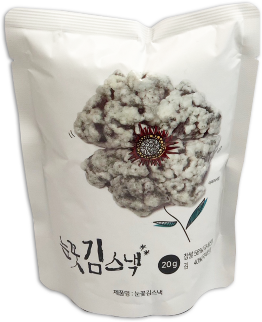 전주 수제 찹쌀 김부각 하봉마을 눈꽃 김스낵 20g 1팩 하봉식품, 12팩