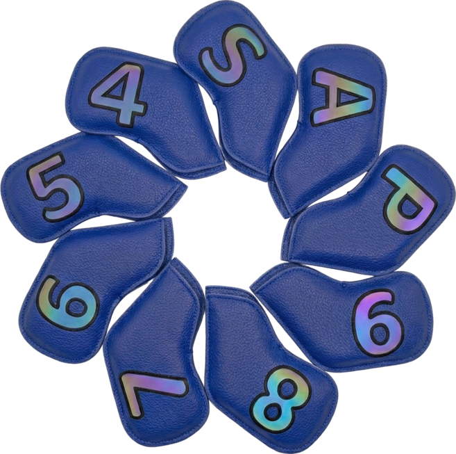 캐디샵 남자 여성 아이언커버 세트, 1세트, 코발트블루