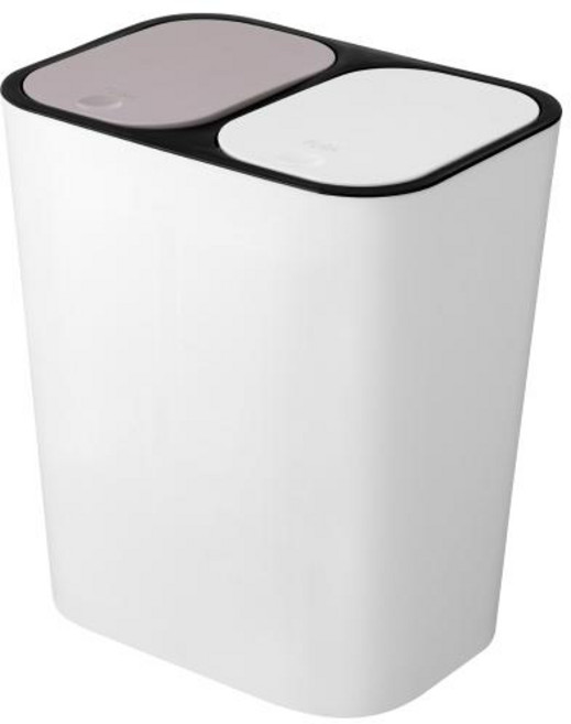 가정용 분리수거함 플라스틱 흰색 현대 건식 습식 분리 쓰레기통 상품 보관, 1개, 1)Beige