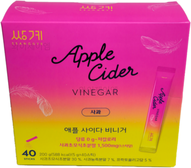 쌍계 탕비실음료 쌍계 애플사이다비니거 드링크 사과 40포입 5g 1개, 200g