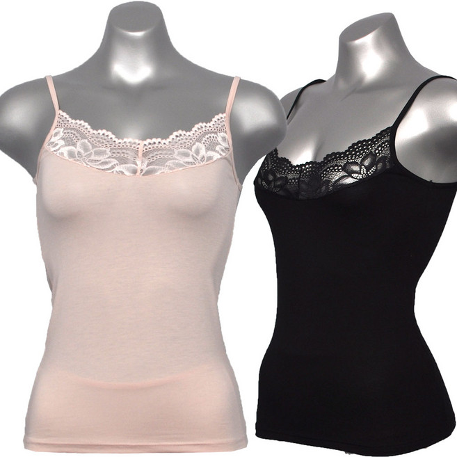 슈라네 여성 프리미엄 모달레이스 끈런닝 국내생산 여자끈런닝 모달 2p