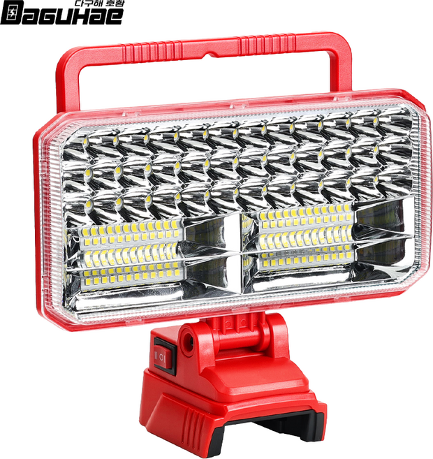 DAGUHAE 호환 밀워키 18V 22cm(9인치) LED 충전 작업등 라이트 손전등 캠핑등 낚시등 USB 포트 내장 (베어툴), 1개, 밀워키 용