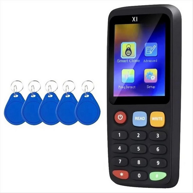 X7 RFID 스마트 칩 NFC 디코더 더 복제기 리더기 작성자+5xCUID 키 체인 태그 복사기 125kHz 13.56MHz 배지 클론 카드, 검은색