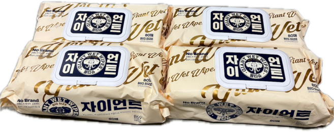 노브랜드 자이언트 물티슈 80매 빅사이즈, 80개입, 4개