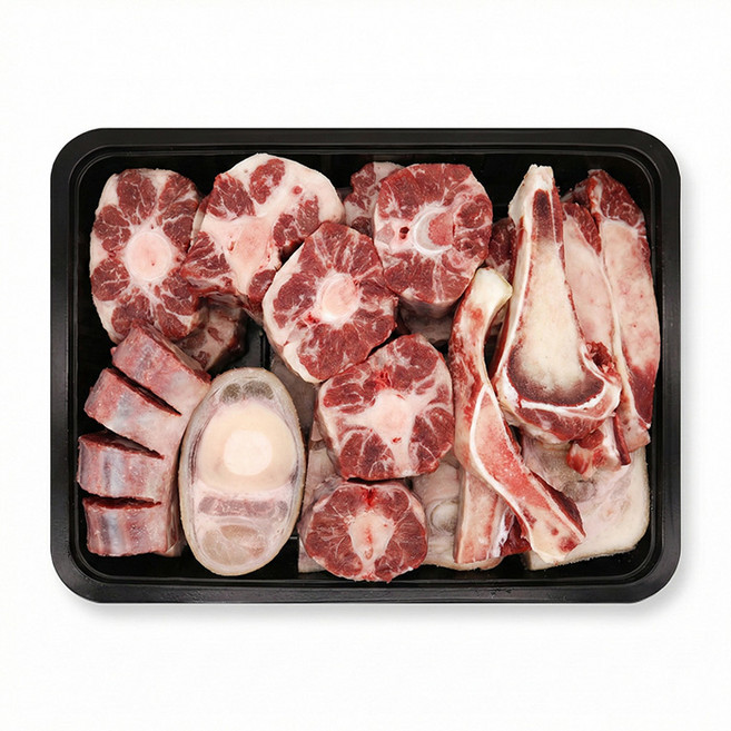 진한국물 쫄깃한 한우꼬리 소꼬리 반골 꼬리곰탕 2kg 트레이, 1