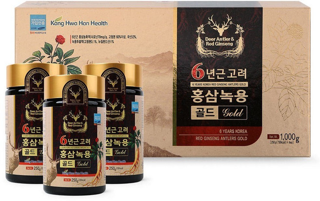 6년근 고려 홍삼녹용 골드, 1개, 1kg